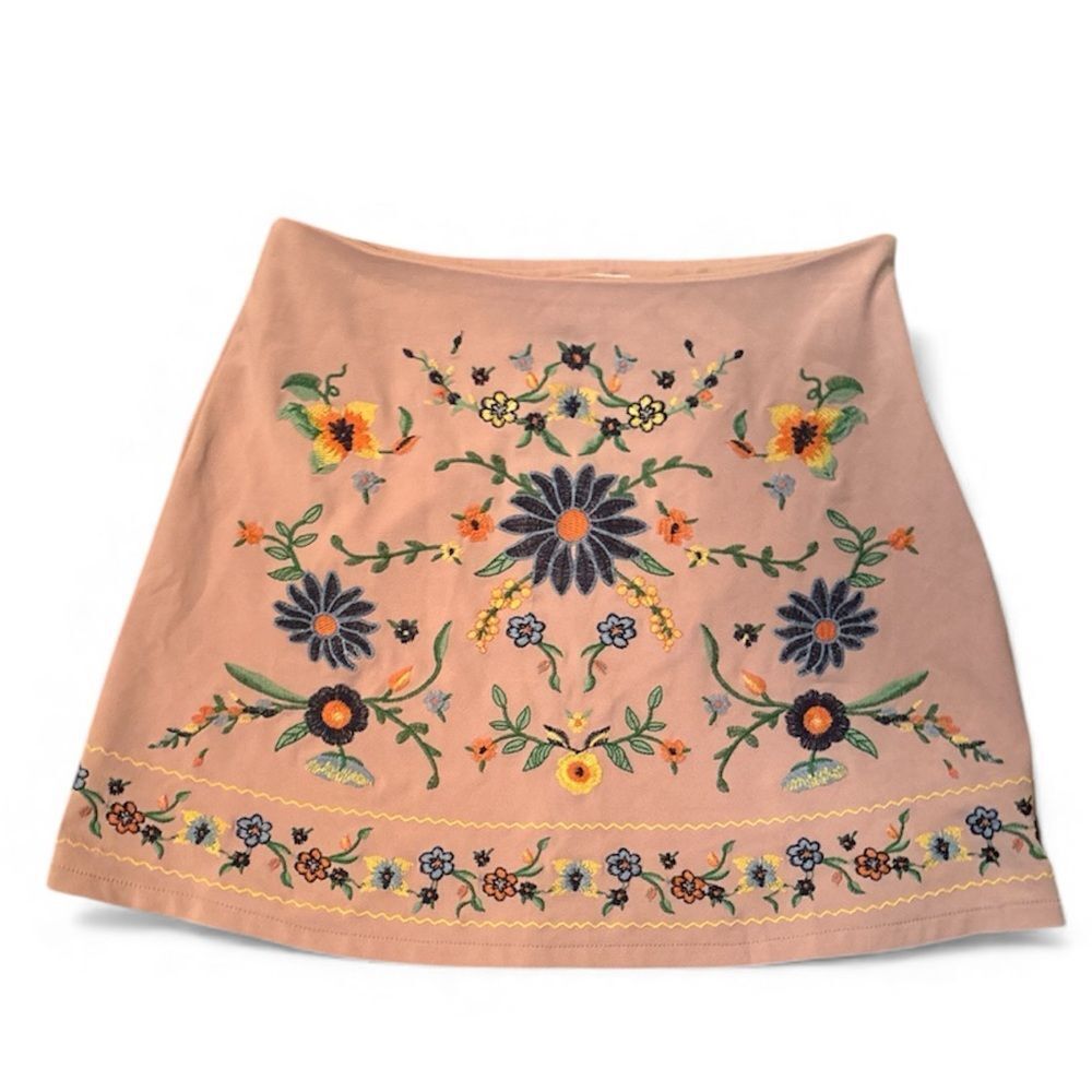 Blu Pepper Embroidered Mini Skirt